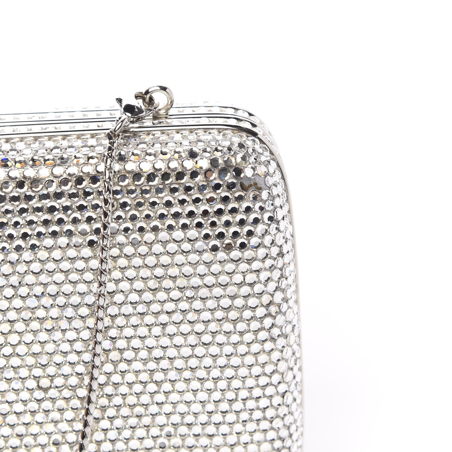 Judith Leiber Crystal Minaudiere Clutch Silver 9 of 9