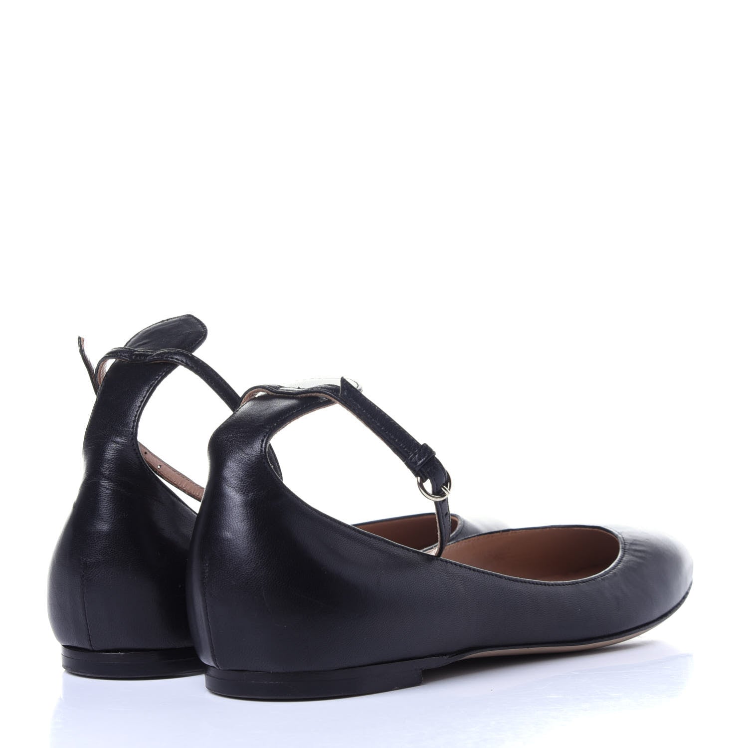 Valentino Garavani Calfskin Ballerina Ankle Strap Flats 36 Black 4 of 11