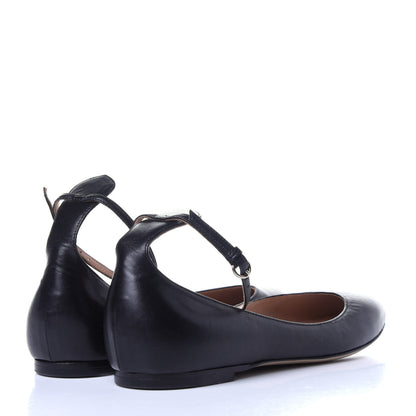 Valentino Garavani Calfskin Ballerina Ankle Strap Flats 36 Black 4 of 11
