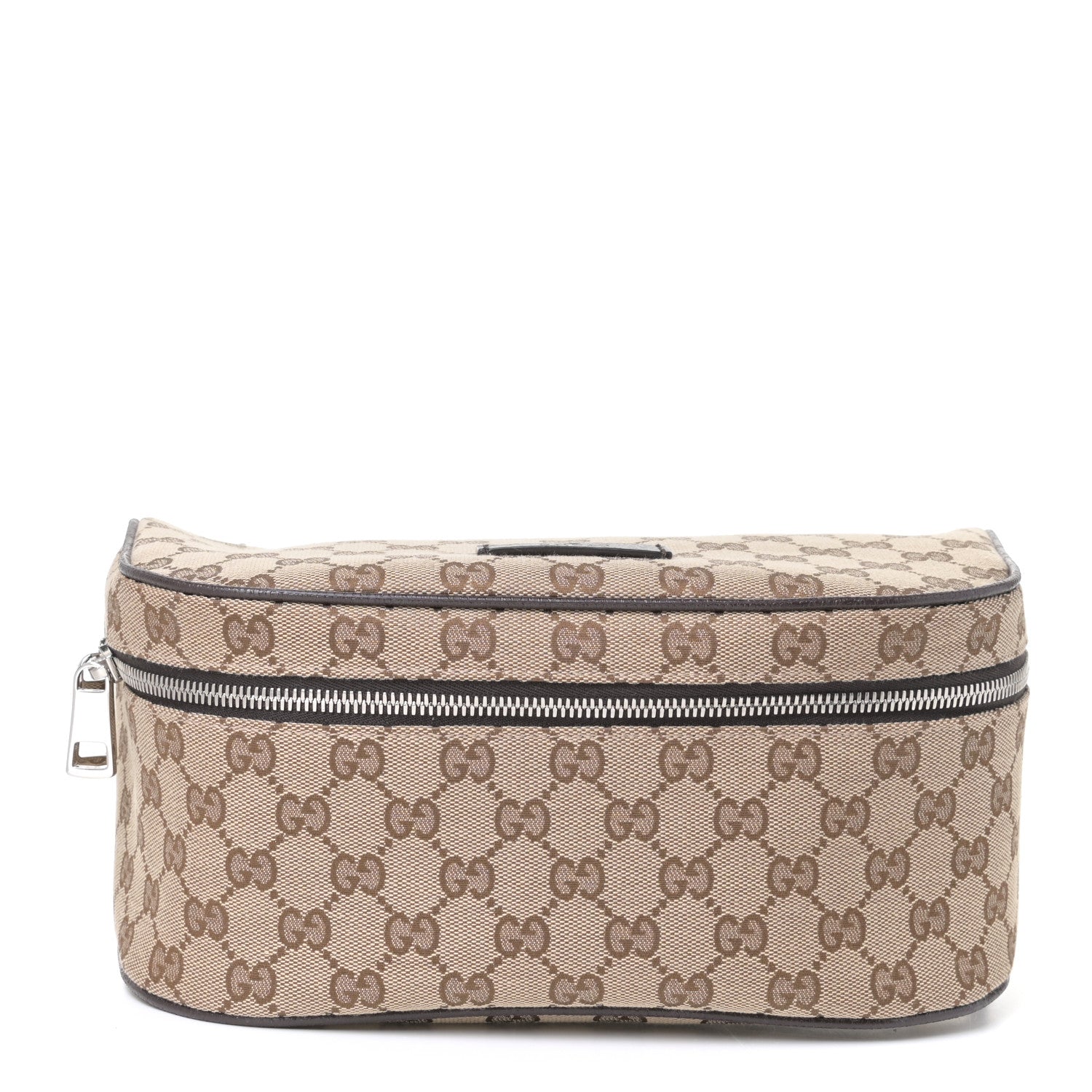 Gucci Monogram Dollar Calfskin Waist Pouch Beige Ebony Testa di Moro Marrone Scuro 1 of 8