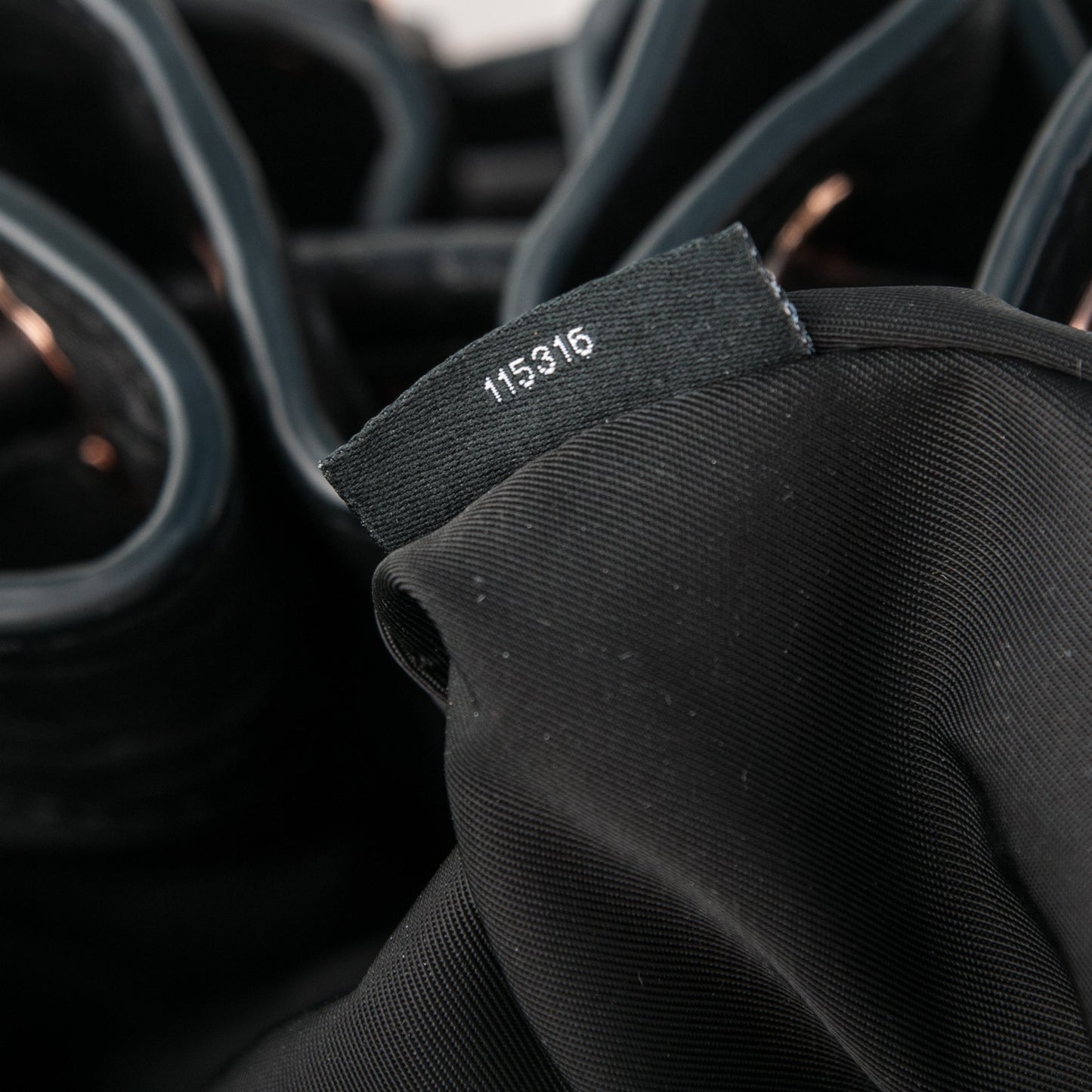 Pebbled Lambskin Diego Bucket Black Rose Gold Hardware