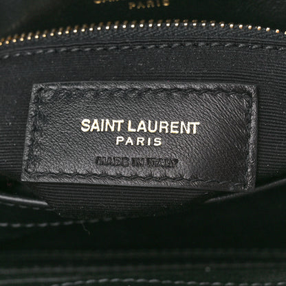 Saint Laurent Calfskin Y Quilted Monogram Toy Loulou Crossbody Bag Black 7 of 12