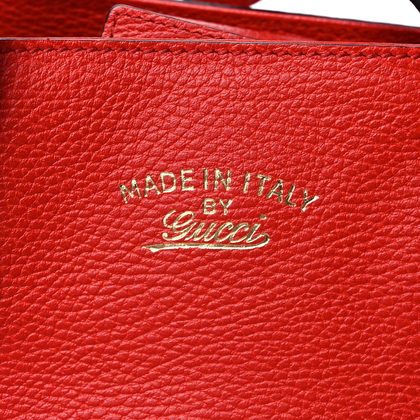 Dollar Calfskin Small Swing Tote Red