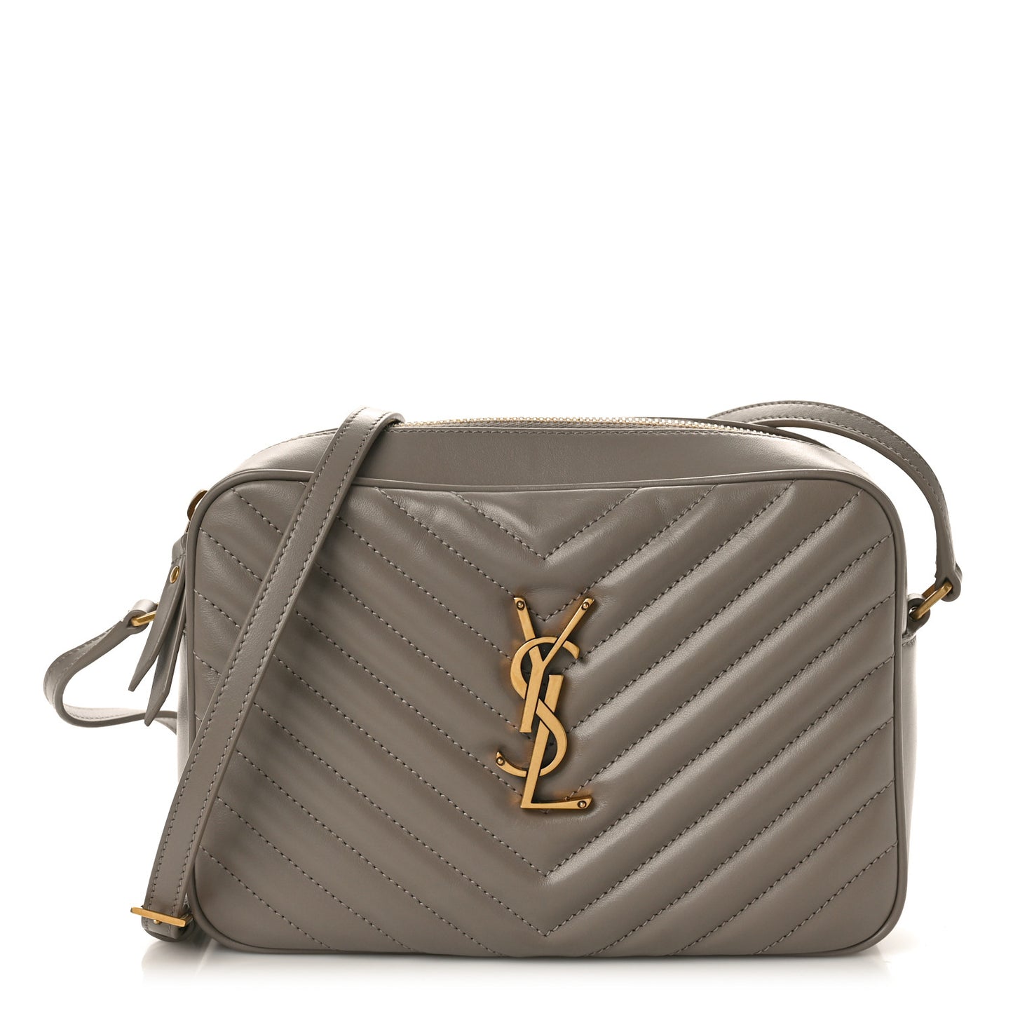 Calfskin Matelasse Monogram Lou Camera Bag Greyish Brown