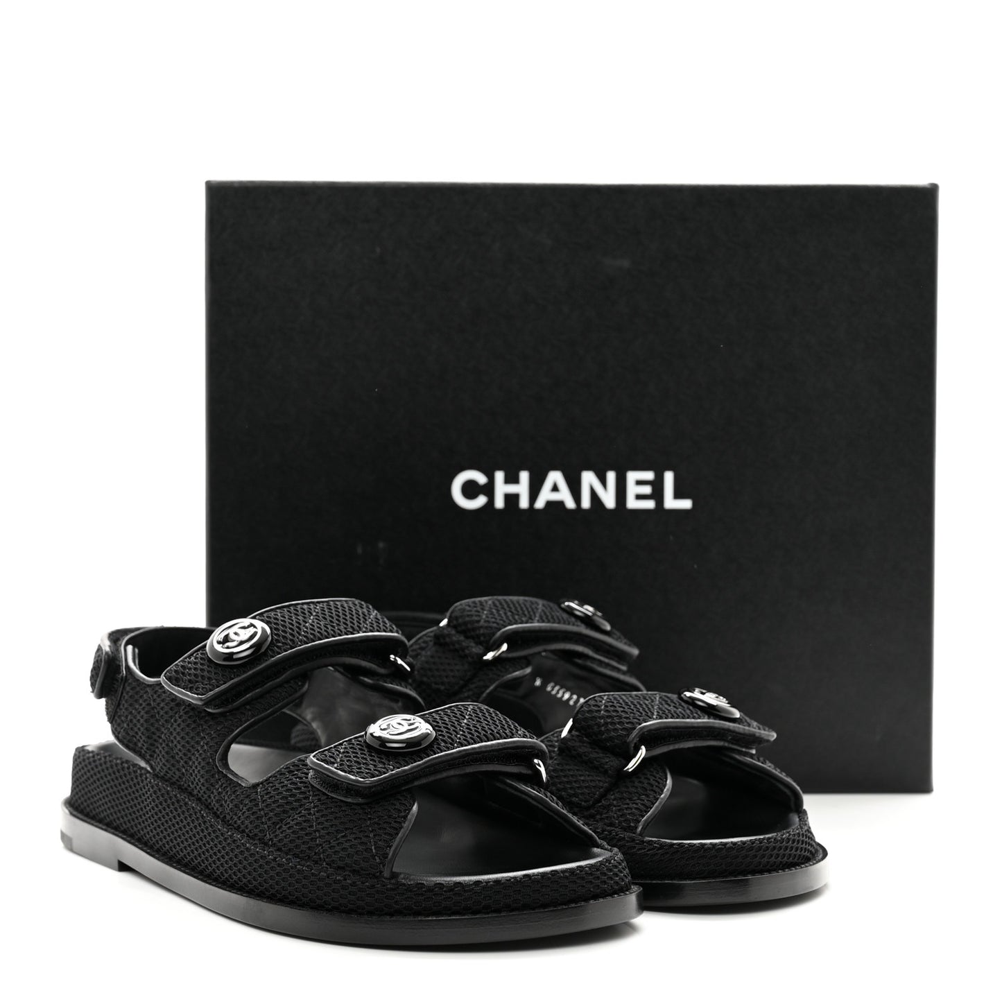 Fabric Velcro Dad Sandals 37.5 Black