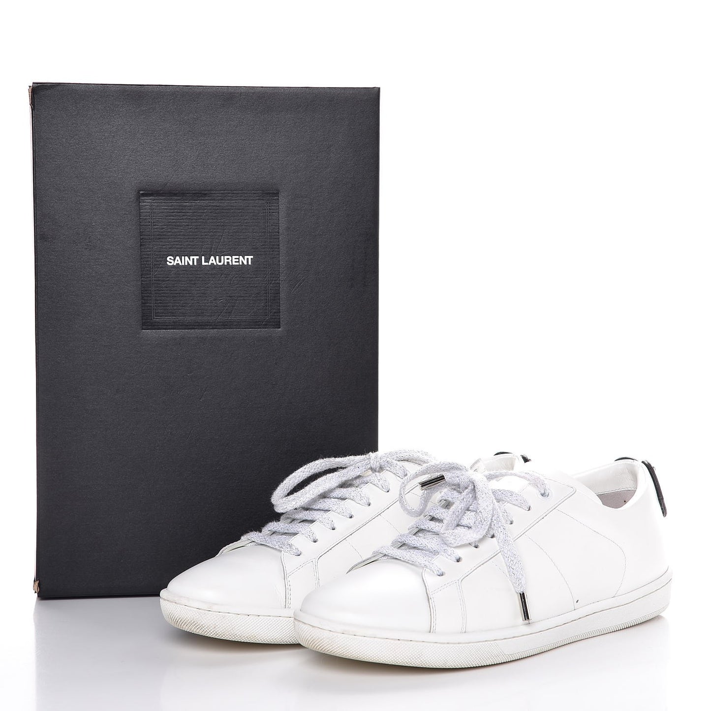 Calfskin Metallic Ayers Signature Court Lips Sneakers 38 Optic White