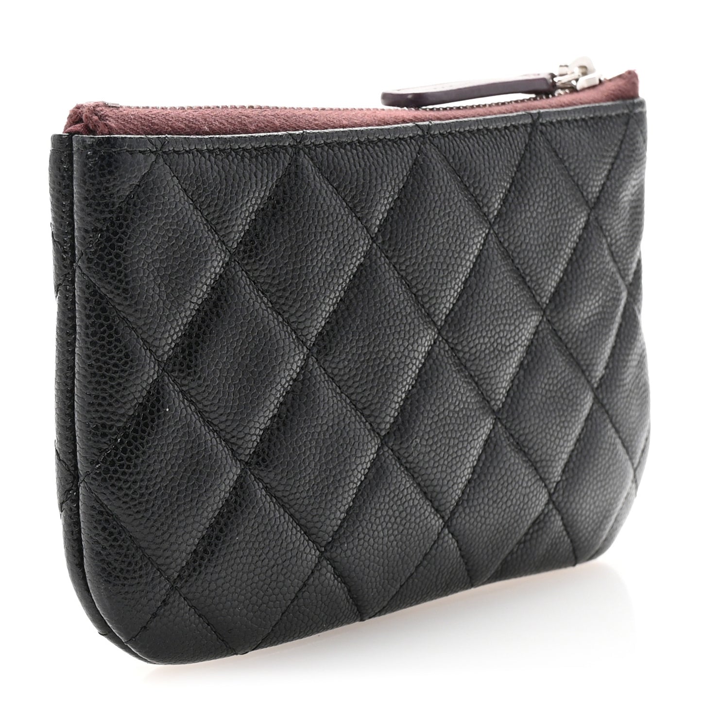 Caviar Quilted Small Cosmetic Case Black