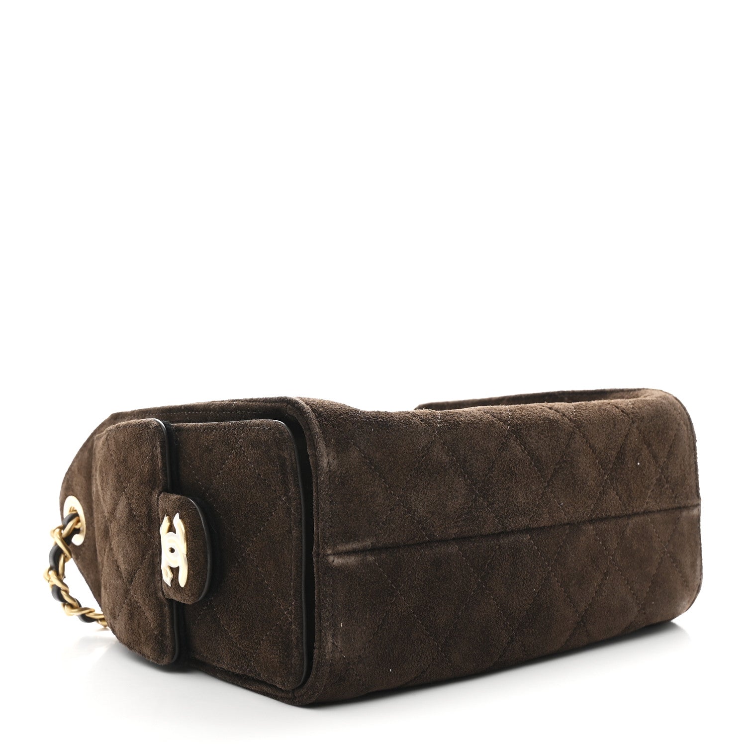 Chanel Suede Quilted Mini Chanel 25 Handbag Dark Brown 4 of 11