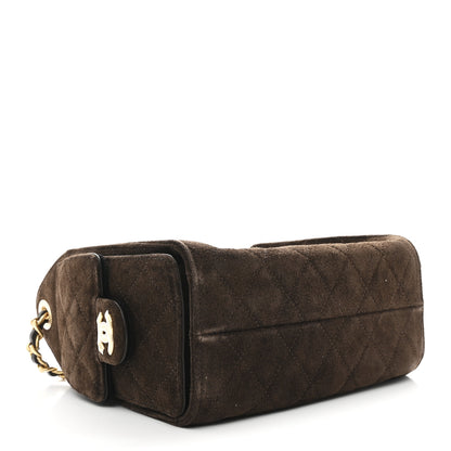 Chanel Suede Quilted Mini Chanel 25 Handbag Dark Brown 4 of 11