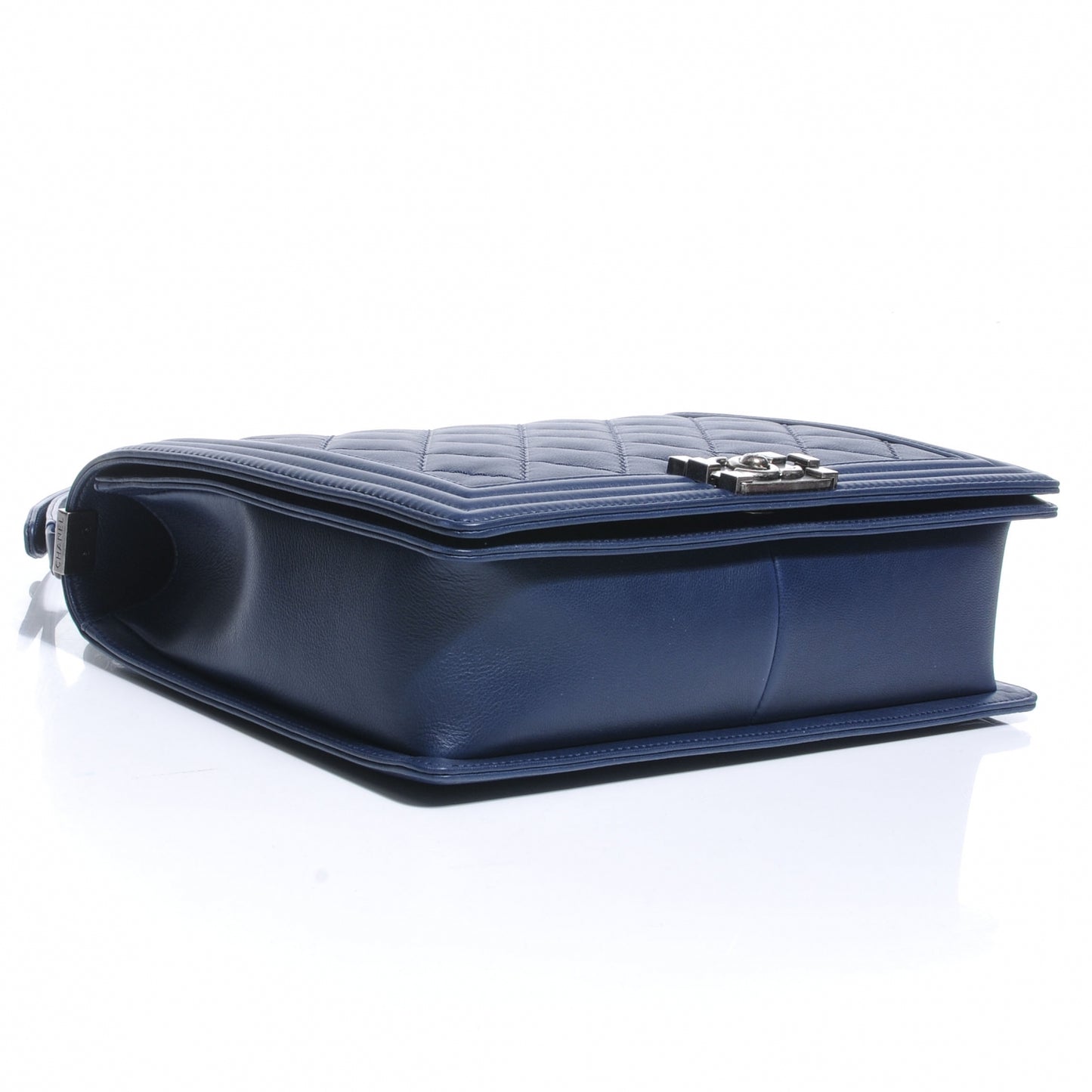 Lambskin Quilted Large Boy Flap Marine