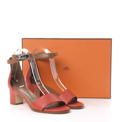 Hermes Calfskin Manege Sandals 37 Pavot Palissandre 10 of 10