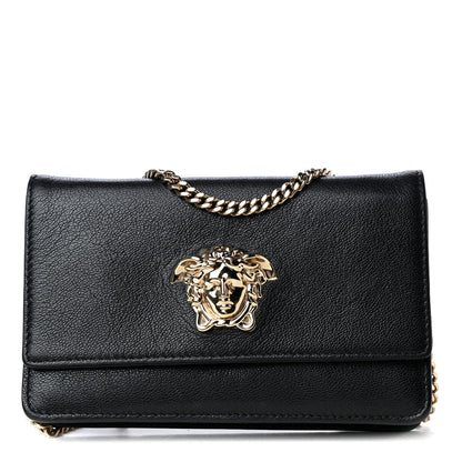 Versace Grained Calfskin Palazzo Chain Evening Bag Black 1 of 6