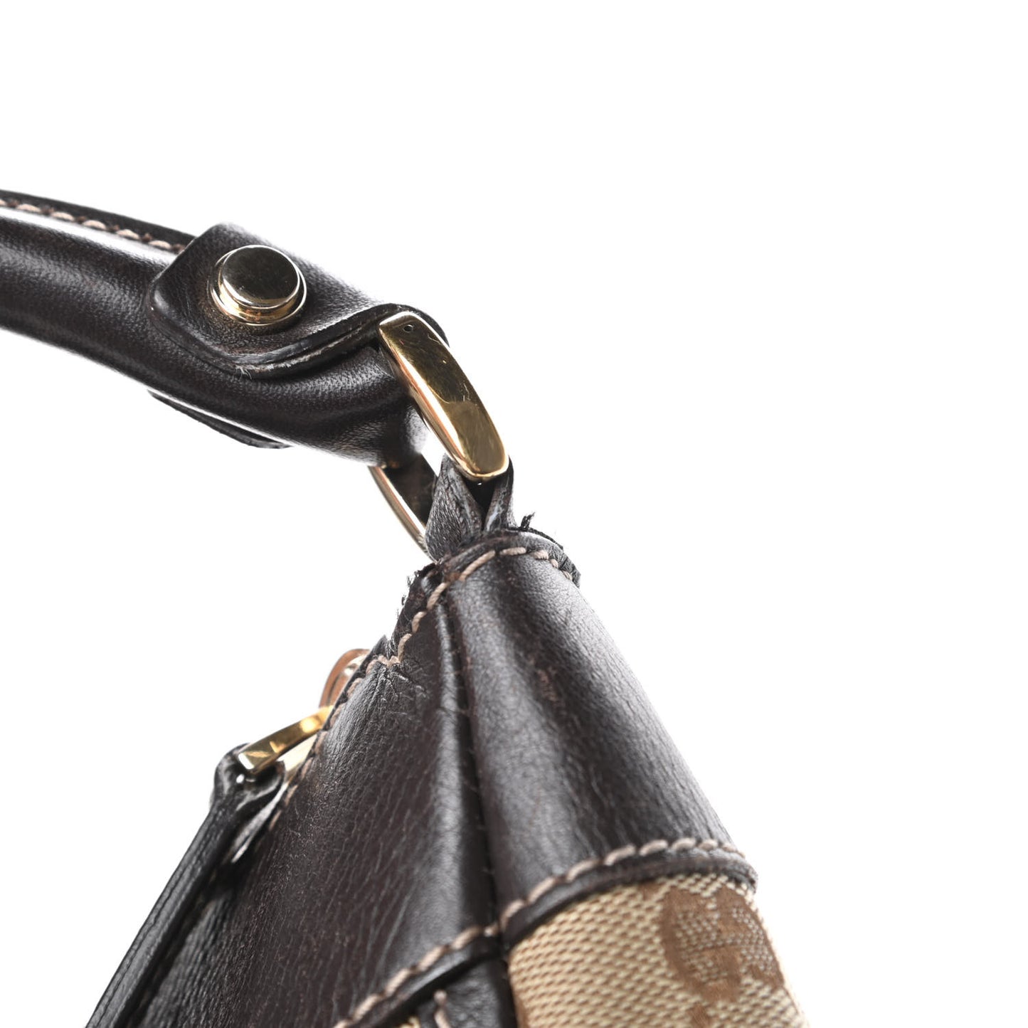 Monogram Large D Gold Hobo Dark Brown