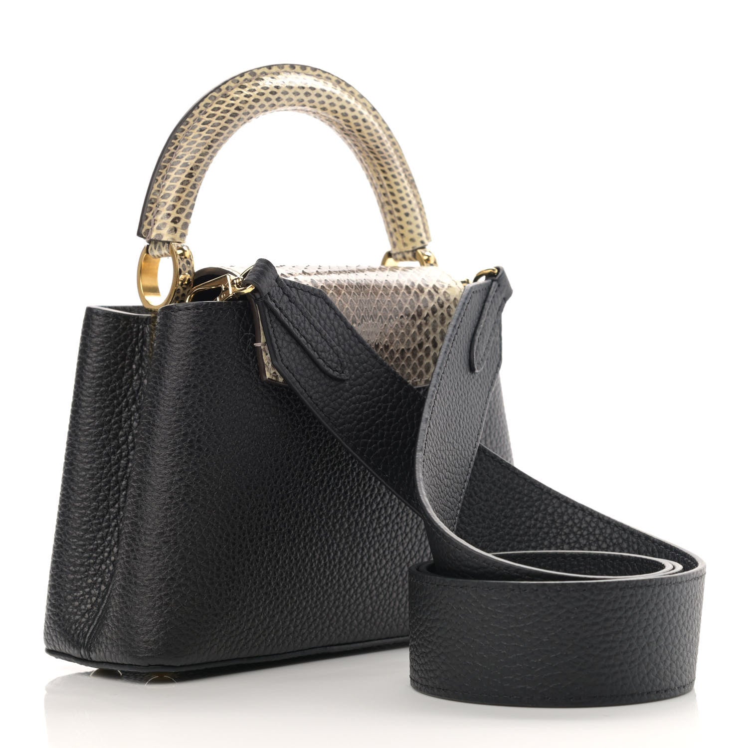 Louis Vuitton Taurillon Ayers Mini Capucines Black 2 of 9