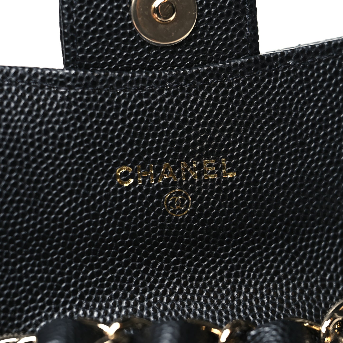 Caviar Quilted Mini Chain Belt Bag Black