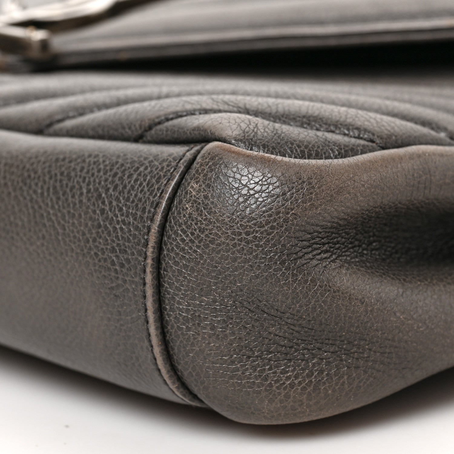 Saint Laurent Sheepskin Matelasse Chevron Monogram Medium College Bag Asphalt 8 of 8