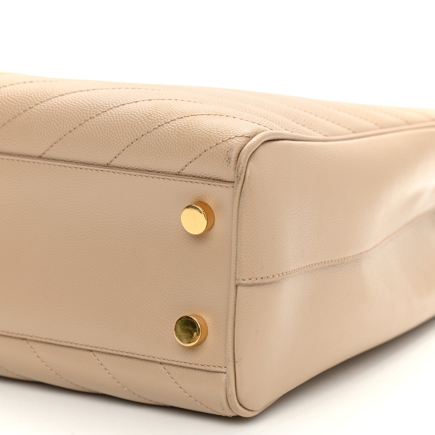 Grain De Poudre Matelasse Chevron Monogram Shopping Bag Dark Beige