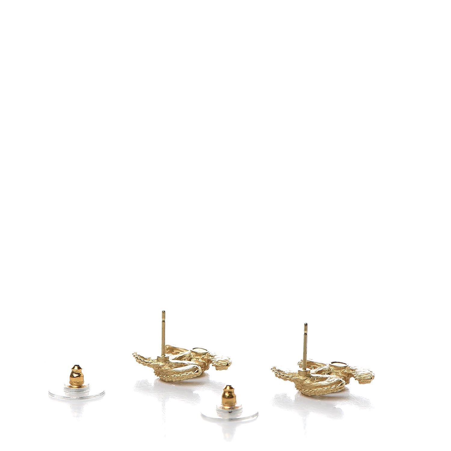 Chanel Crystal CC Earrings Gold 3 of 5