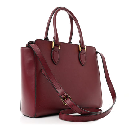 Prada Saffiano Soft Calfskin Small Zippered Tote Cerise 3 of 10