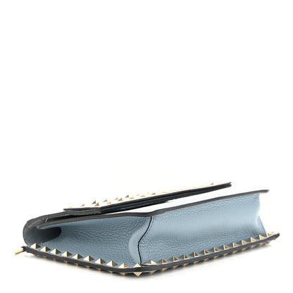 Valentino Garavani Grained Calfskin Small Rockstud Flap Crossbody Bag Niagara 4 of 12