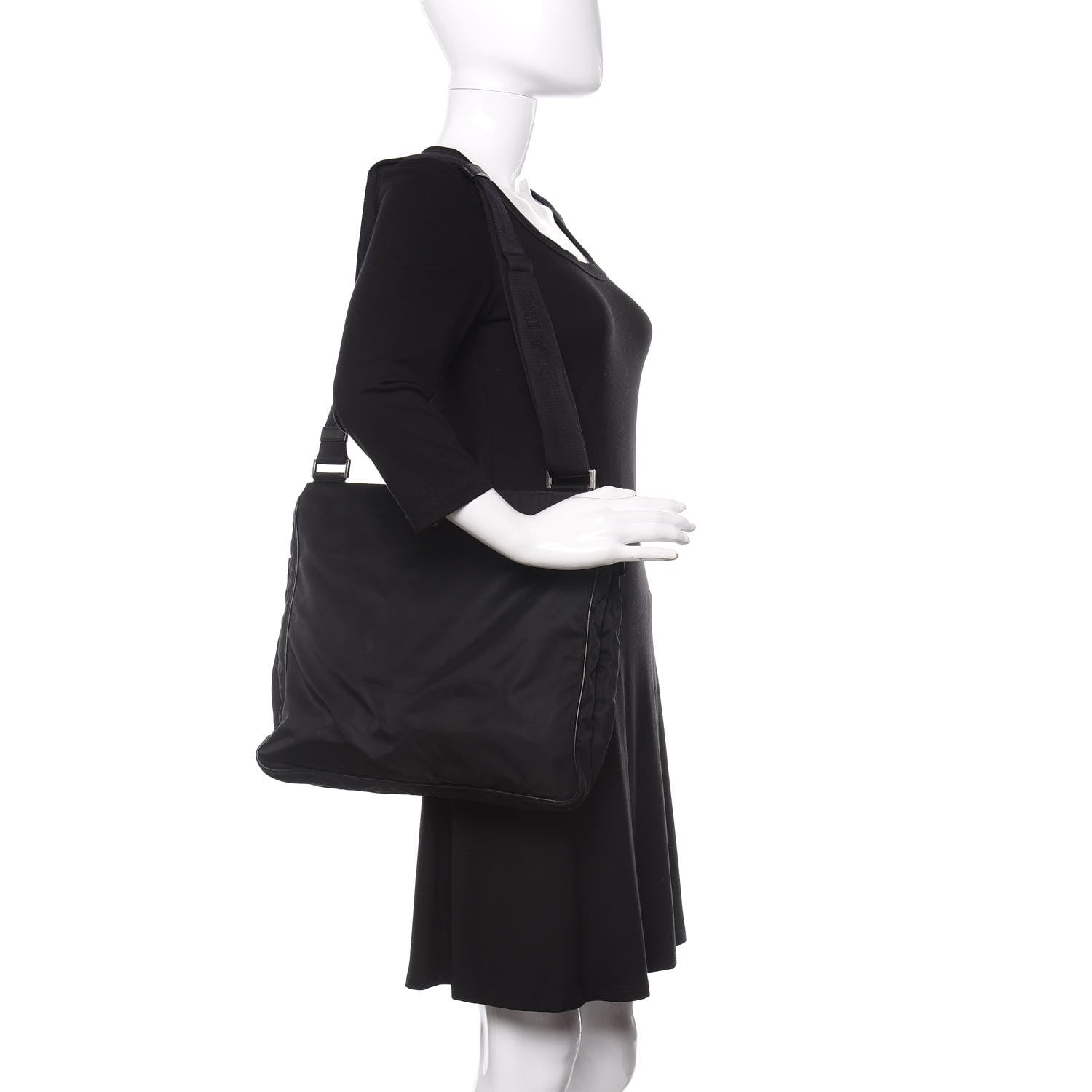 Prada Nylon Messenger Bag Black 2 of 9