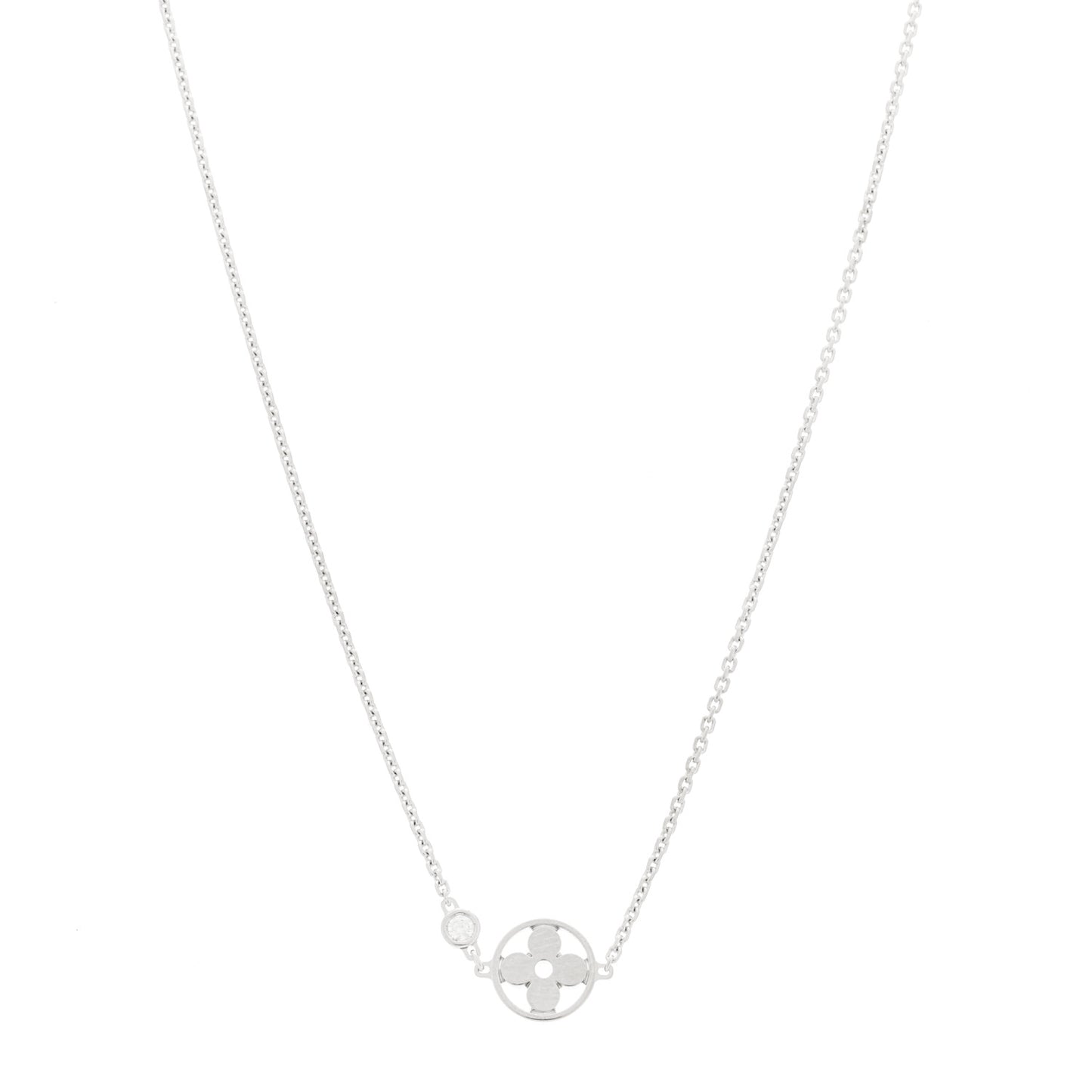 18K White Gold Diamond Idylle Blossom Pendant Necklace