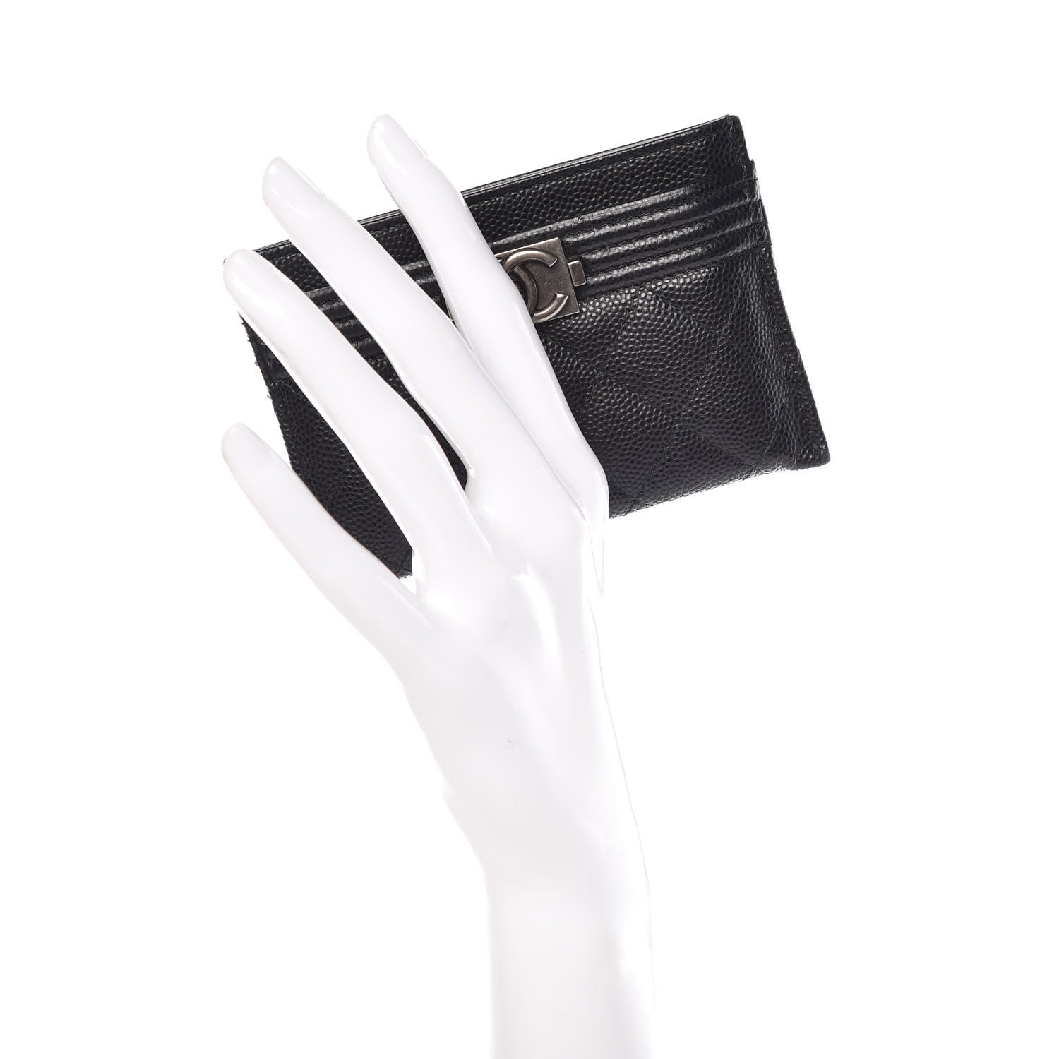 Chanel Caviar Quilted Boy Card Holder Black 2 of 9