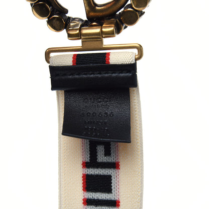 Gucci Jacquard Crystal Stripe Double G Belt 100 40 White 5 of 7