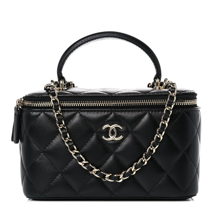 Chanel Lambskin Quilted Small Top Handle Vanity Case With Chain Black 1 of 10