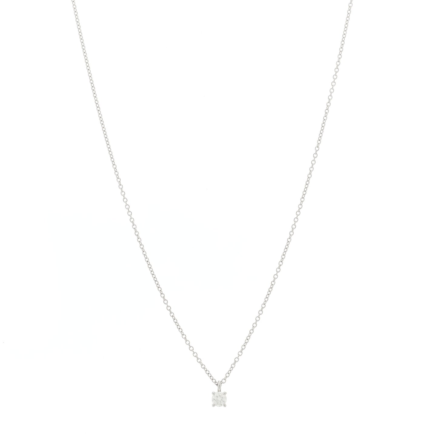 Platinum Diamond .17ct Solitaire Pendant Necklace