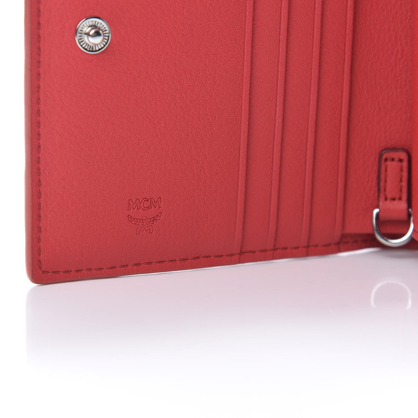 Calfskin Ottomar Monogram Bi-Fold Wallet Hot Coral