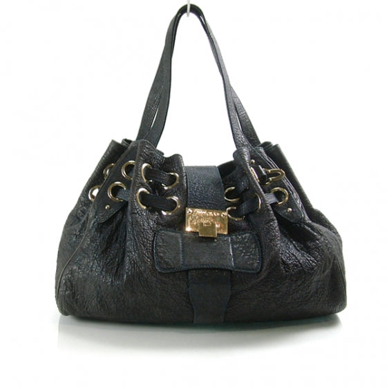 Jimmy Choo Drummed Leather RAMONA Navy 1 of 13