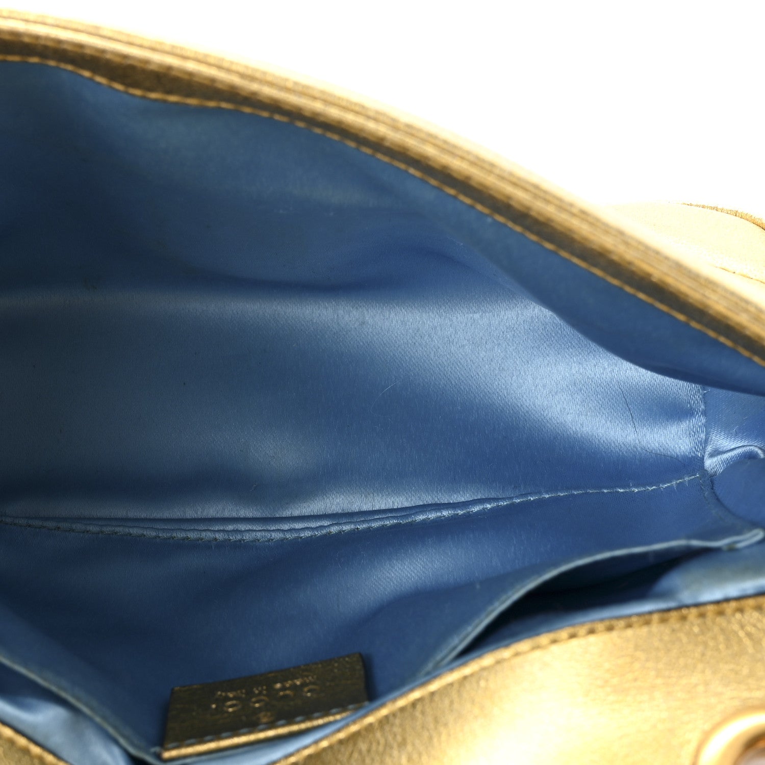 Gucci Metallic Calfskin Matelasse Mini GG Marmont Shoulder Bag Gold Pink 5 of 10