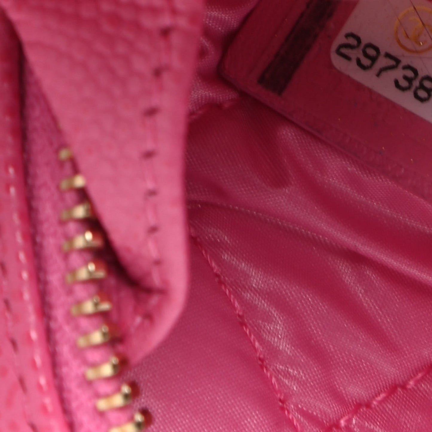 Caviar Quilted Small Curvy Pouch Cosmetic Case Pink