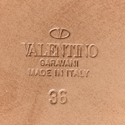 Valentino Garavani Metallic Nappa Rockstud T-Strap Slingback Flat Sandals 36 Rutenio 6 of 9