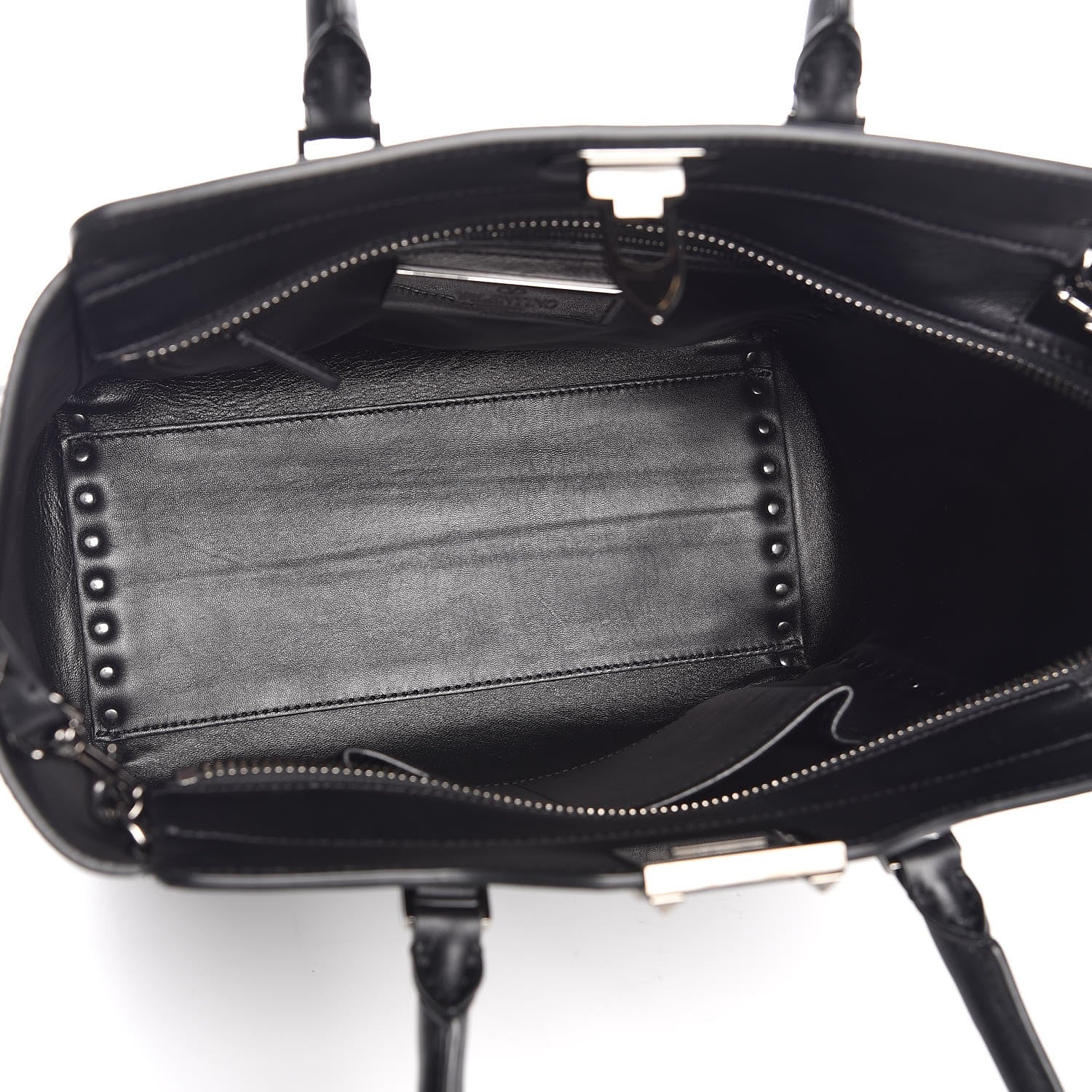 Valentino Garavani Vitello Rockstud Double Handle Tote Black 5 of 8