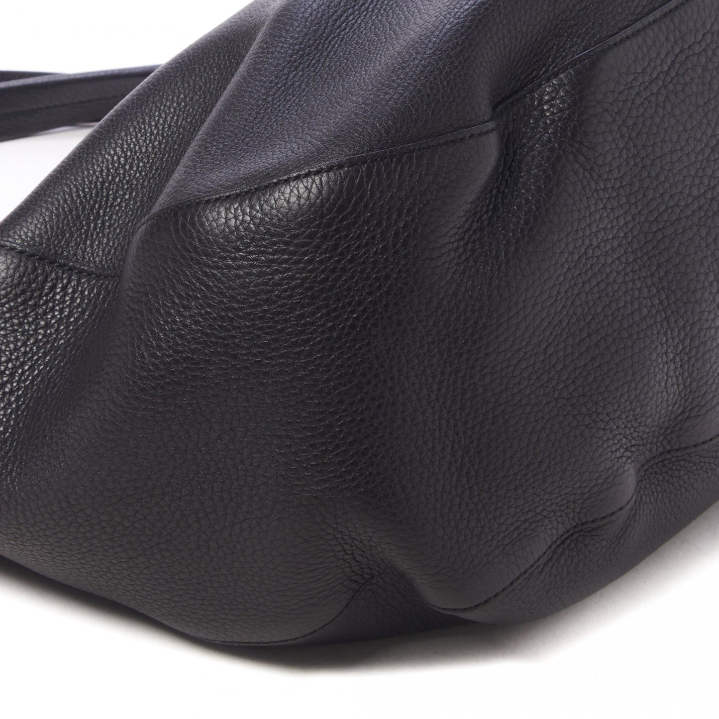 Pebbled Calfskin Medium Twill Shoulder Bag Black