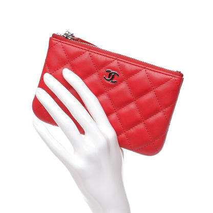 Chanel Lambskin Small Ground Control Cosmetic Case Dark Red 2 of 8