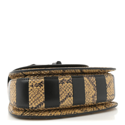 Gucci Snakeskin Small Bamboo 1947 Top Handle Bag Natural Black 5 of 12