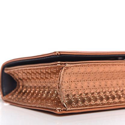 Christian Dior Metallic Patent Micro-Cannage Mini Diorama Flap Bag Orange 6 of 9