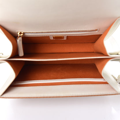 MCM Visetos Calfskin Small Patricia Crossbody Bag Cognac White 5 of 14