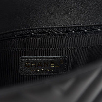 Chanel Calfskin Chevron Quilted Large Statement Flap Black 11 of 14