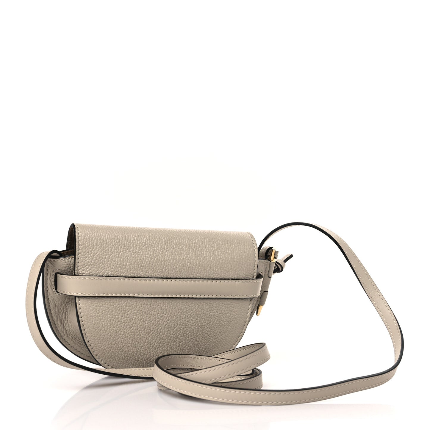 Pebble Grain Calfskin Mini Gate Dual Bag Light Oat