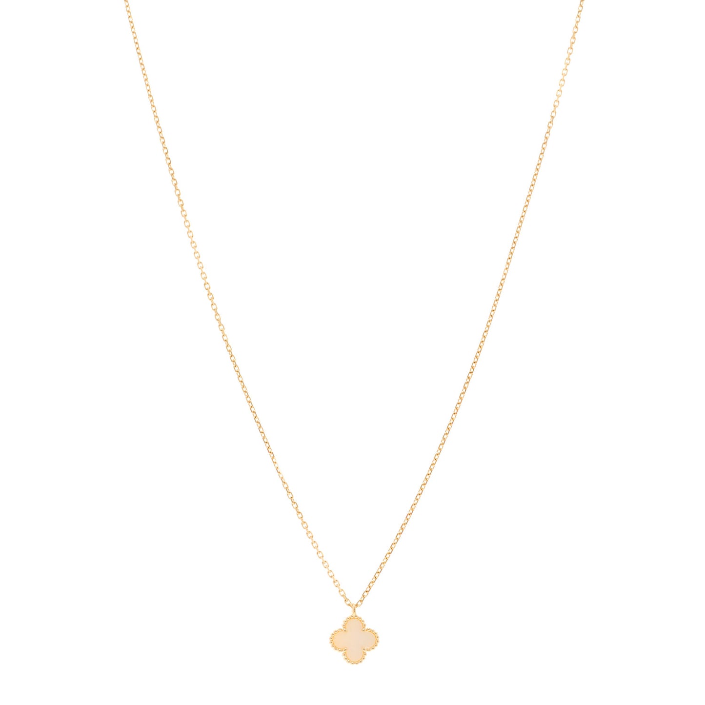 18K Yellow Gold Mother of Pearl Sweet Alhambra Pendant Necklace