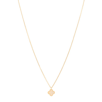 Van Cleef & Arpels 18K Yellow Gold Mother of Pearl Sweet Alhambra Pendant Necklace 1 of 5
