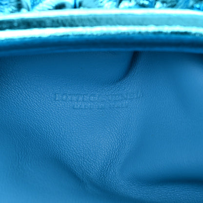 Bottega Veneta Metallic Crushed Calfskin The Mini Pouch Sky Blue 6 of 9