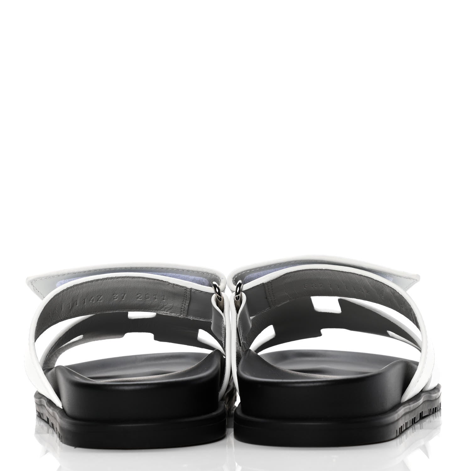 Hermes Calfskin Womens Chypre Sandals 37 White 6 of 11