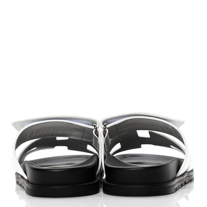 Hermes Calfskin Womens Chypre Sandals 37 White 6 of 11