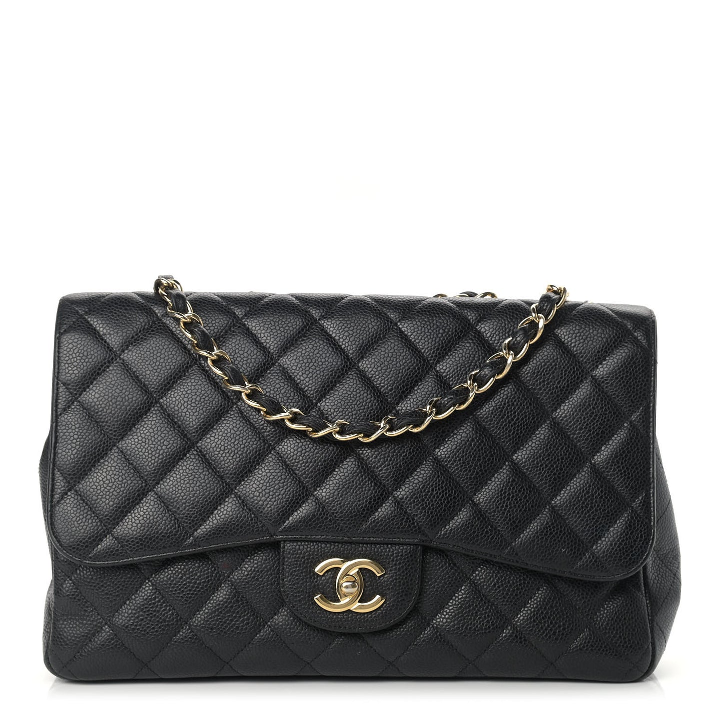 Caviar Quilted Jumbo Single Flap Black