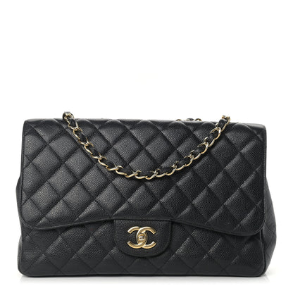 Chanel Caviar Quilted Jumbo Single Flap Black 1 of 18